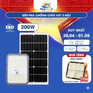 Đèn pha chống chói vát 2 mặt năng lượng mặt trời TP.DP12
